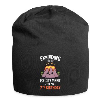 Volcano Geburtstagsparty 7. Geburtstag 7 Jahre alt - Jersey-Beanie - Schwarz - Vorne