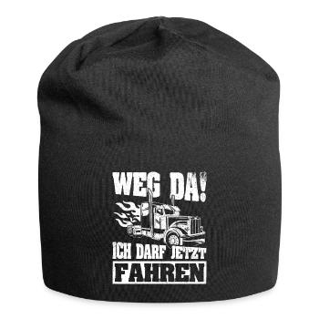 LKW Führerschein Weg Da! Ich darf jetzt Fahren LKW - Jersey-Beanie - Schwarz - Vorne