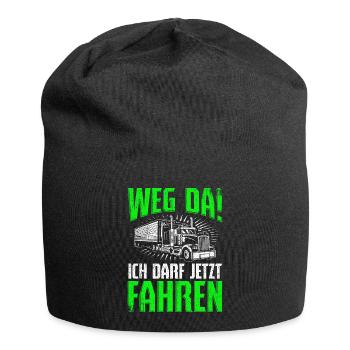 LKW Führerschein Weg Da! Ich darf jetzt Fahren LKW - Jersey-Beanie - Schwarz - Vorne