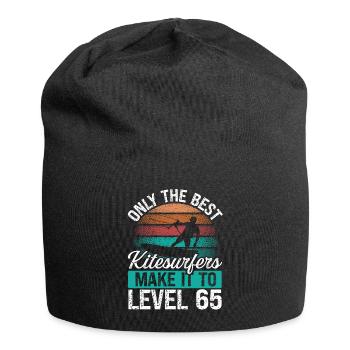 65 Kitesurf Level 65 Year Retro Kiteboarding - Jersey Beanie - black - Front