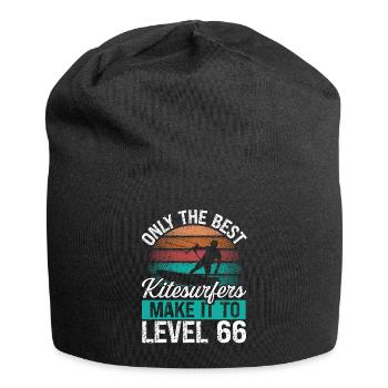 66 Kitesurf Level 66 Year Retro Kiteboarding - Jersey Beanie - black - Front