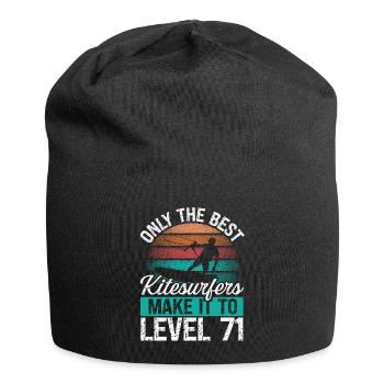 71 Kitesurf Level 71 Year Retro Kiteboarding - Jersey-Beanie - Schwarz - Vorne