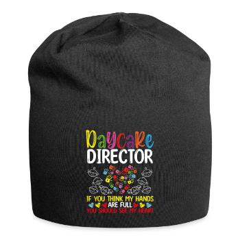Directeur de garderie voir mon professeur de garde d’enfants coeur - Bonnet en jersey - noir - Devant