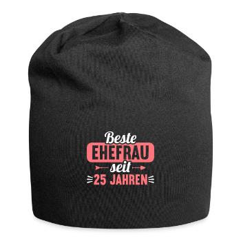 Beste Ehefrau Bester Ehemann seit 25 Jahren - Jersey-Beanie - Schwarz - Vorne