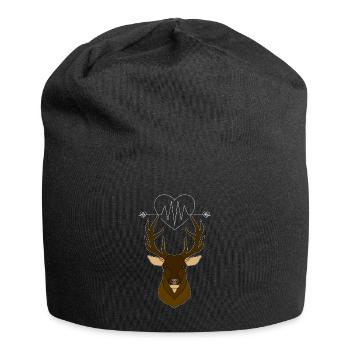 Battements de cœur avec le cœur et les bois de cerf Bois de cerf - Bonnet en jersey - noir - Devant