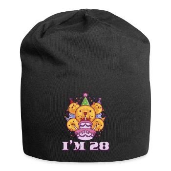 Age 28 Year Old Birth Born Cryptocurrency Money - Jersey Beanie - black - Front
