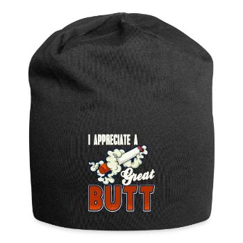 J’apprécie un super t-shirt fumeur drôle de fesses - Bonnet en jersey - noir - Devant