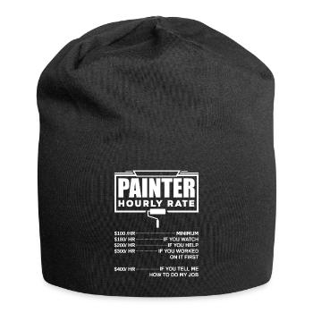 Peintre Peinture Peintre Tarif horaire - Bonnet en jersey - noir - Devant