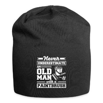 Painter Painting Paintbrush Never Underestimate - Jersey-Beanie - Schwarz - Vorne