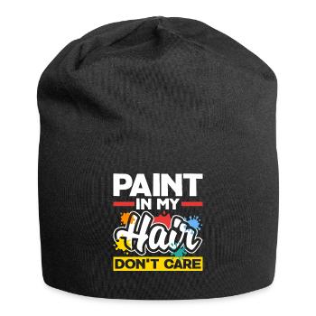 Peintre Peinture Peinture Dans Mes Cheveux Je m’en fiche - Bonnet en jersey - noir - Devant