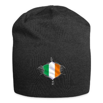 Ireland flag proud irish - Jersey Beanie - charcoal grey - Front