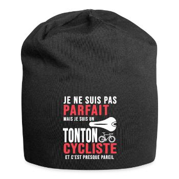 tonton cycliste humour vélo velo vélos velos - Bonnet en jersey - noir - Devant