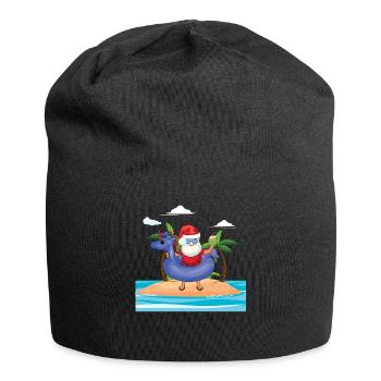 Island Beach Christmas Santa In Pool Summer 2022 - Jersey-Beanie - Schwarz - Vorne