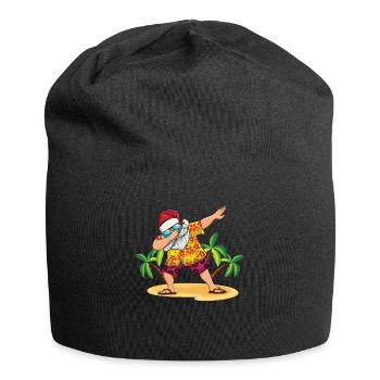Island Beach Christmas Dabbing Santa Summer 2022 - Jersey Beanie - black - Front