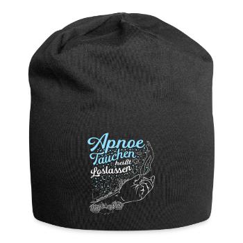 Apnoe Tauchen heißt loslassen Taucher Geschenk - Jersey-Beanie - Schwarz - Vorne