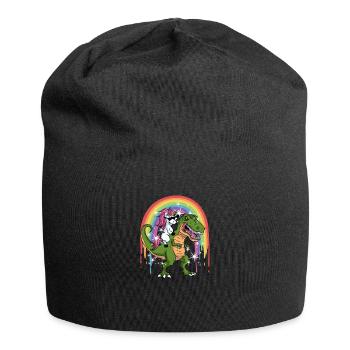 Unicorn Dinosaur Rainbow Galaxy - extinct - Jersey Beanie - black - Front