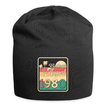 1980 August Geschenkidee - Jersey-Beanie - Schwarz - Vorne