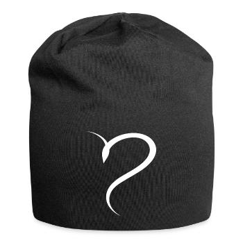 Halbes Weises Herz Simpel - Jersey-Beanie - Schwarz - Vorne