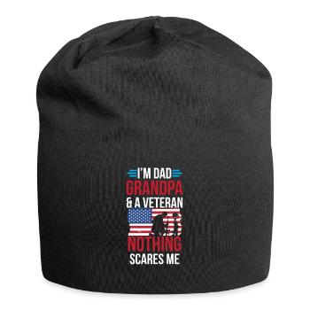 Papa Opa Und Veteran Nichts Macht Mir Angst Vater - Jersey-Beanie - Schwarz - Vorne