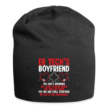 Emergency Room Nurse Boyfriend ER Nurse ER Tech - Jersey Beanie - black - Front