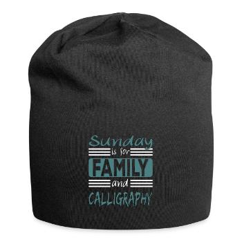 Sunday is for family and Calligraphy Spruch - Jersey-Beanie - Schwarz - Vorne