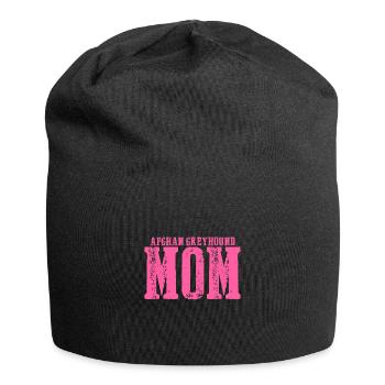 Afghan Greyhound Mom Dog - Jersey Beanie - black - Front