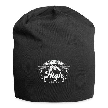 Let's Get High Wandern Berge Wanderer Outdoor Sort - Jersey-Beanie - Schwarz - Vorne