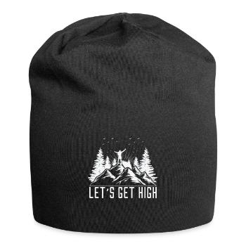 Let's Get High Wandern Berge Wanderer Outdoor Sort - Jersey-Beanie - Schwarz - Vorne