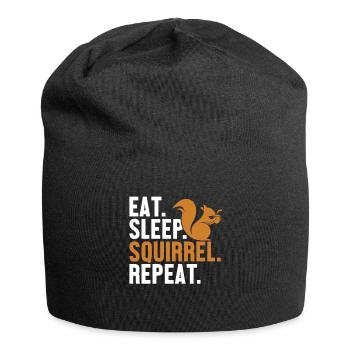 Eat Sleep Squirrel Repeat Fox Eastern Gray - Jersey Beanie - black - Front