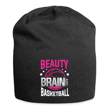 Beauty Brain et basketball pour un basket - Bonnet en jersey - noir - Devant