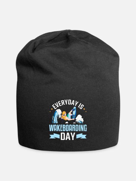 Everyday Is Wakeboarding Day Wakeboard Wakeboarder - Jersey Beanie - black