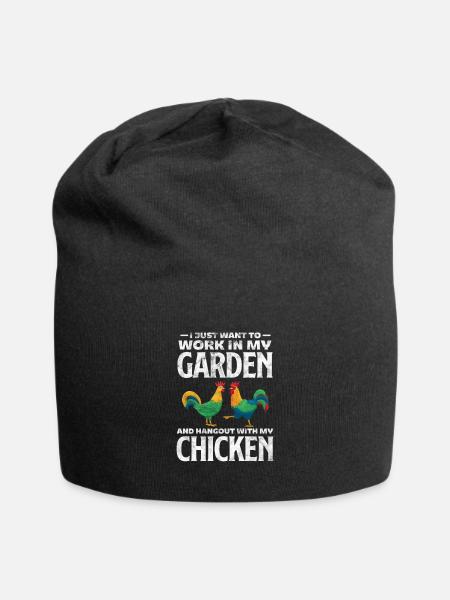 Huhn - Jersey-Beanie - Schwarz
