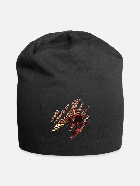 Snake Serpent Face - Jersey Beanie - black