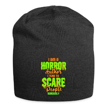Im A Horror Author I Tend To Scare People Randomly - Jersey Beanie - charcoal grey - Front