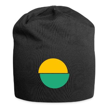 Geteilter Kreise Gelbes Und Grünes Design - Jersey-Beanie - Schwarz - Vorne