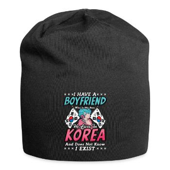 Design pop coréen pour un fan de mode K-Pop - Bonnet en jersey - noir - Devant
