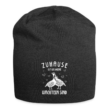 Zuhause Ist Wo Meine Wachteln Sind - Jersey-Beanie - Anthrazit - Vorne