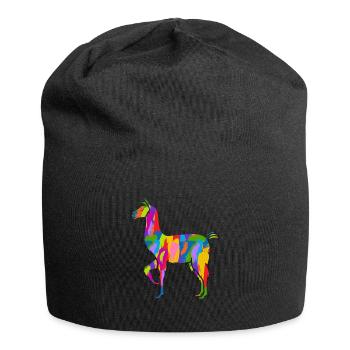 Lama Bunt Vintage Regenbogen Retro Alpaka - Jersey-Beanie - Schwarz - Vorne