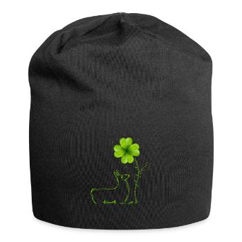 You Are My Lucky Charm Llama Shamrock - Jersey Beanie - black - Front