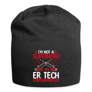 Emergency Room Nurse Superhero ER Nursing - Jersey Beanie - black - Front