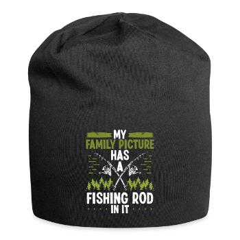 Fisherman Family Tree has Fishing Rod in it Fisher - Jersey Beanie - black - Front