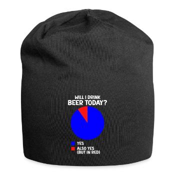 Statistiques du tableau du cercle de la bière Boire de la bière aujourd’hui - Bonnet en jersey - noir - Devant
