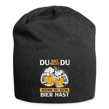 Du bist nicht du wenn du kein Bier hast Männer - Jersey-Beanie - Schwarz - Vorne