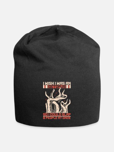 Octopus Kraken Cuttlefish Tier - Jersey-Beanie - Schwarz