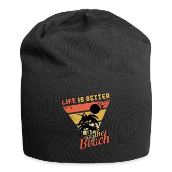 Vintage Life Better Beach 2022 Tropical Summer - Jersey-Beanie - Schwarz - Vorne