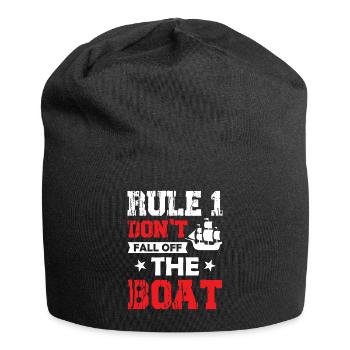 Rule 1 Don't Fall Off The Boat - Sailor Captain - Jersey Beanie - black - Front