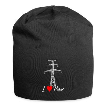Paris Tour Eiffel Electricien Satire Amour - Bonnet en jersey - noir - Devant