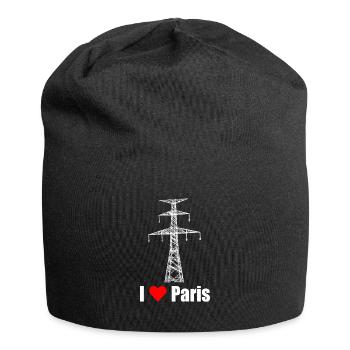 Paris Tour Eiffel Electricien Satire Amour - Bonnet en jersey - noir - Devant