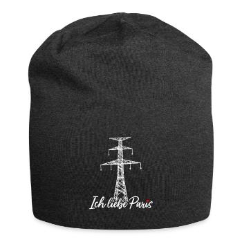Paris Eiffelturm Strommast Elektriker Satire Liebe - Jersey-Beanie - Anthrazit - Vorne