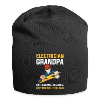 Electrician Grandpa Electrician Gift - Jersey Beanie - black - Front